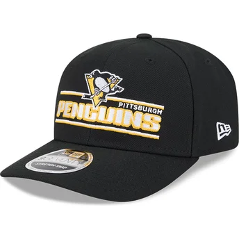 Cap zaoblená black snapback 9SEVENTY Stretch Snap Stated Pittsburgh Penguins NHL New Era
