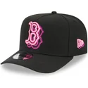 schwarze-curved-snapback-kappe-9fifty-a-frame-neon-der-boston-red-sox-mlb-von-new-era
