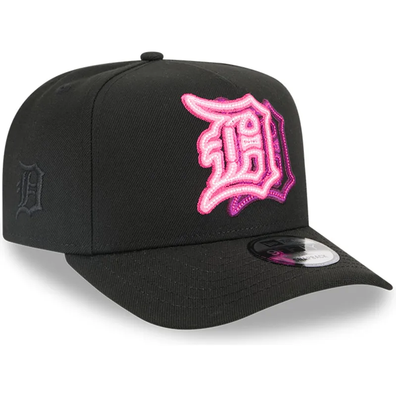schwarze-snapback-kappe-9fifty-a-frame-neon-der-detroit-tigers-mlb-von-new-era