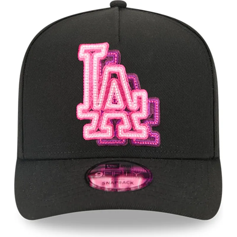 siltovka-zaoblena-cierna-snapback-9fifty-a-frame-neon-los-angeles-dodgers-mlb-new-era