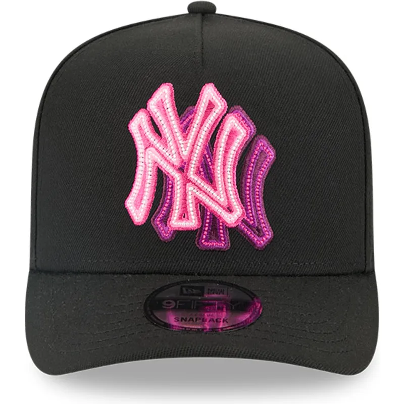 schwarze-gebogene-snapback-kappe-9fifty-a-frame-neon-der-new-york-yankees-mlb-von-new-era