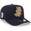 marineblaue-gebogene-snapback-kappe-9fifty-a-frame-emblem-der-boston-red-sox-mlb-von-new-era