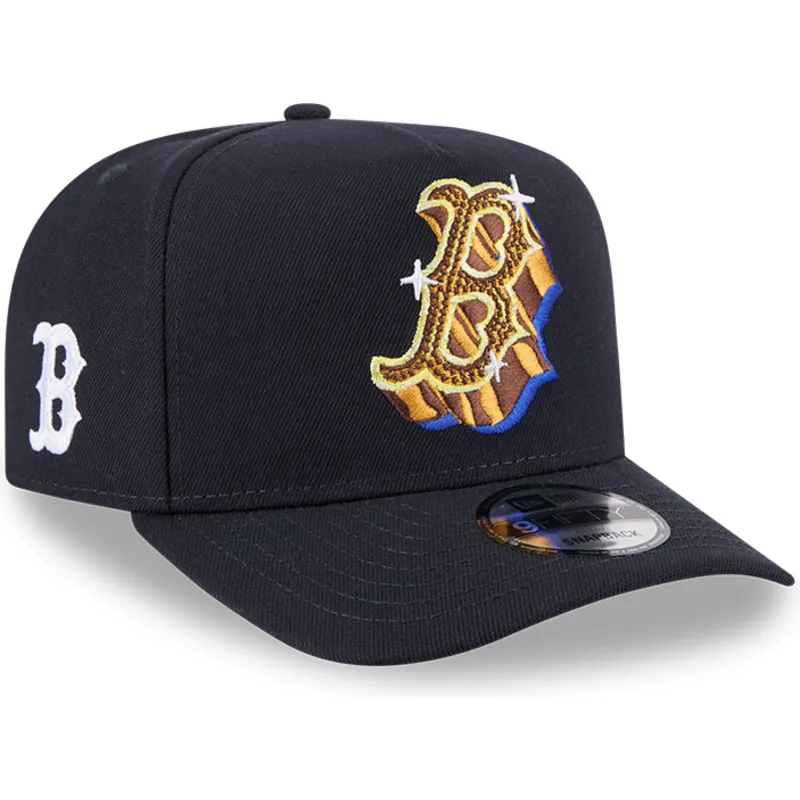 siltovka-zaoblena-tmavomodra-snapback-9fifty-a-frame-emblem-boston-red-sox-mlb-new-era