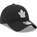 9twenty-verstellbare-schwarze-kappe-mit-gebogenem-schirm-toronto-maple-leafs-nhl-stamp-von-new-era