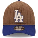 verstellbare-9twenty-a-frame-wool-pinstripe-kappe-in-braun-und-blau-von-den-los-angeles-dodgers-mlb-von-new-era