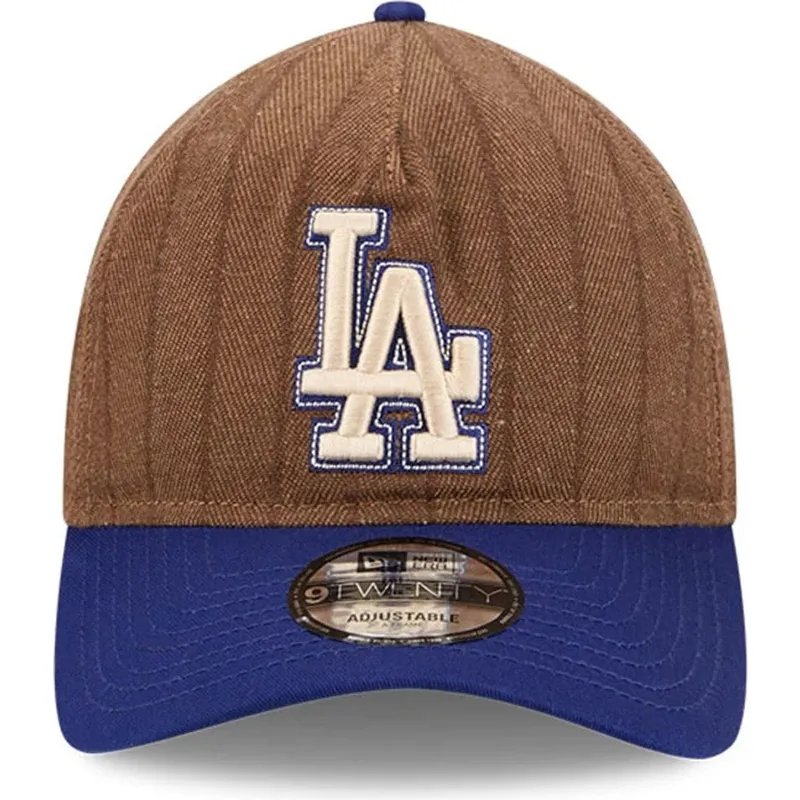 siltovky-zaoblena-hneda-nastavitelny-pasik-9twenty-a-frame-wool-pinstripe-los-angeles-dodgers-mlb-new-era