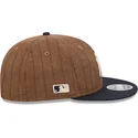 braune-und-marineblaue-verstellbare-flache-kappe-9fifty-retro-crown-wool-pinstripe-der-new-york-yankees-mlb-von-new-era