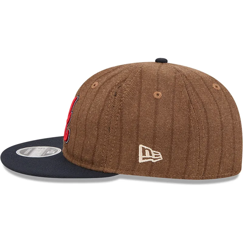 cap-rovna-brown-adjustable-strap-9fifty-retro-crown-wool-pinstripe-atlanta-braves-mlb-new-era cap-rovna-brown-adjustable-strap-9fifty-retro-crown-wool-pinstripe-atlanta-braves-mlb-new-era