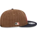 braune-und-marineblaue-verstellbare-flache-kappe-9fifty-retro-crown-wool-pinstripe-der-atlanta-braves-mlb-von-new-era