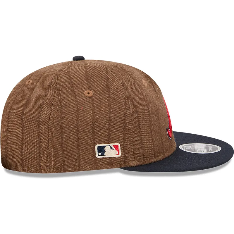 cap-rovna-brown-adjustable-strap-9fifty-retro-crown-wool-pinstripe-atlanta-braves-mlb-new-era cap-rovna-brown-adjustable-strap-9fifty-retro-crown-wool-pinstripe-atlanta-braves-mlb-new-era