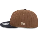 gorra-plana-marron-y-azul-marino-ajustable-9fifty-retro-crown-wool-pinstripe-de-detroit-tigers-mlb-de-new-era