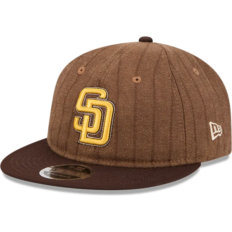 cap-rovna-brown-adjustable-strap-9fifty-retro-crown-wool-pinstripe-san-diego-padres-mlb-new-era cap-rovna-brown-adjustable-strap-9fifty-retro-crown-wool-pinstripe-san-diego-padres-mlb-new-era