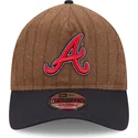 cap-zaoblena-brown-adjustable-strap-9twenty-a-frame-wool-pinstripe-atlanta-braves-mlb-new-era