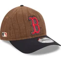 new-era-curved-brim-9twenty-a-frame-wool-pinstripe-boston-red-sox-mlb-brown-and-navy-blue-adjustable-cap