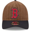 verstellbare-braun-marineblaue-9twenty-a-frame-wool-pinstripe-kappe-der-boston-red-sox-mlb-von-new-era