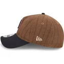 braune-und-marineblaue-verstellbare-curved-cap-9twenty-a-frame-wool-pinstripe-der-detroit-tigers-mlb-von-new-era