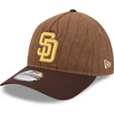 cap-zaoblena-brown-adjustable-strap-9twenty-a-frame-wool-pinstripe-san-diego-padres-mlb-new-era