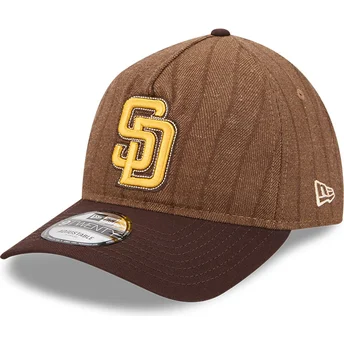 Šiltovky zaoblená hnedá nastaviteľný pásik 9TWENTY A Frame Wool Pinstripe San Diego Padres MLB New Era