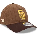 cap-zaoblena-brown-adjustable-strap-9twenty-a-frame-wool-pinstripe-san-diego-padres-mlb-new-era