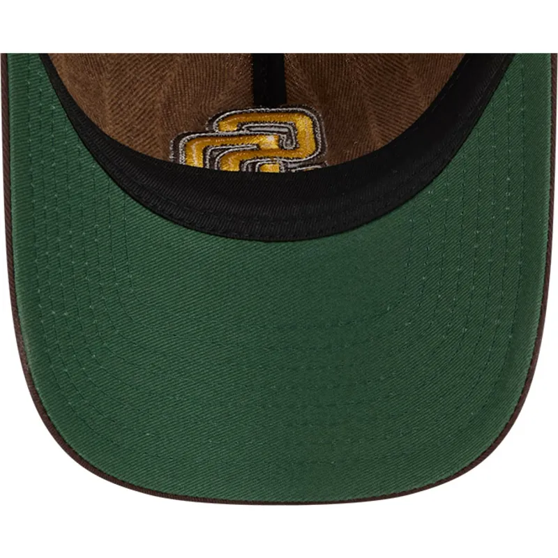 cap-zaoblena-brown-adjustable-strap-9twenty-a-frame-wool-pinstripe-san-diego-padres-mlb-new-era