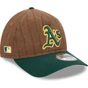 siltovka-zaoblena-hneda-nastavitelny-9twenty-a-frame-wool-pinstripe-oakland-athletics-mlb-new-era