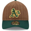 gorra-curva-marron-y-verde-ajustable-9twenty-a-frame-wool-pinstripe-de-oakland-athletics-mlb-de-new-era