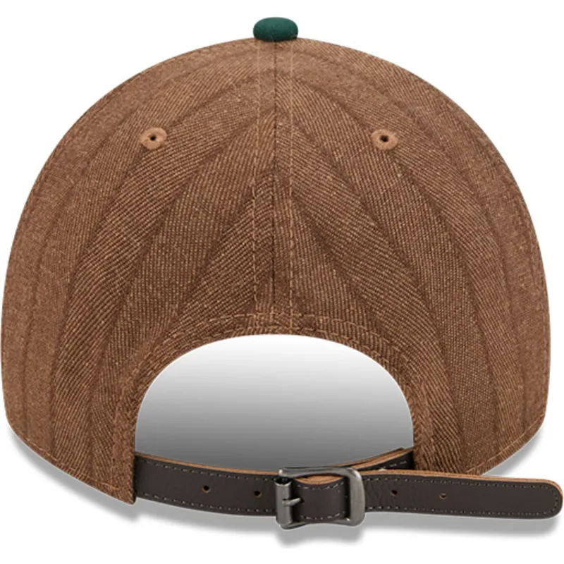 cap-zaoblena-brown-adjustable-strap-9twenty-a-frame-wool-pinstripe-oakland-athletics-mlb-new-era