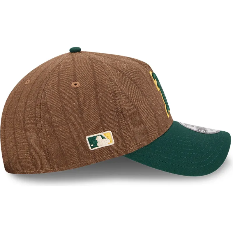 cap-zaoblena-brown-adjustable-strap-9twenty-a-frame-wool-pinstripe-oakland-athletics-mlb-new-era