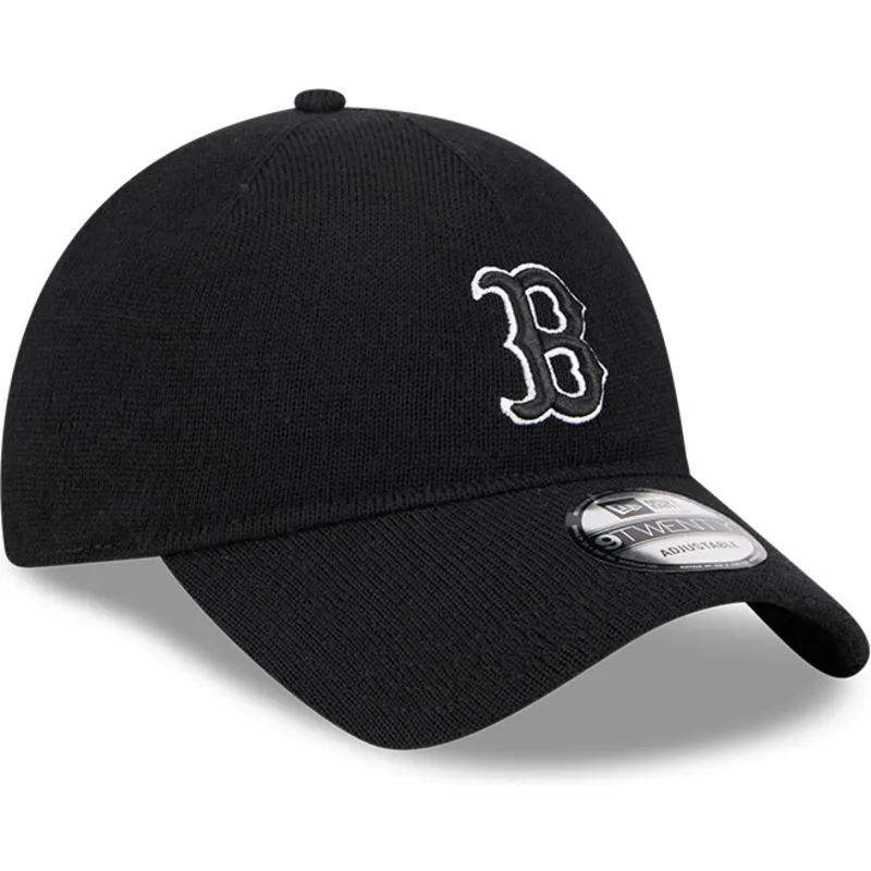 schwarze-verstellbare-curved-cap-9twenty-merino-wool-der-boston-red-sox-mlb-von-new-era