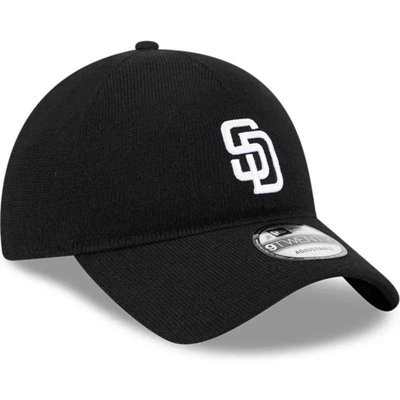 schwarze-verstellbare-curved-cap-9twenty-merino-wool-der-san-diego-padres-mlb-von-new-era