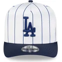 siltovka-zaoblena-biely-snapback-9fifty-a-frame-satin-pinstripe-los-angeles-dodgers-mlb-new-era