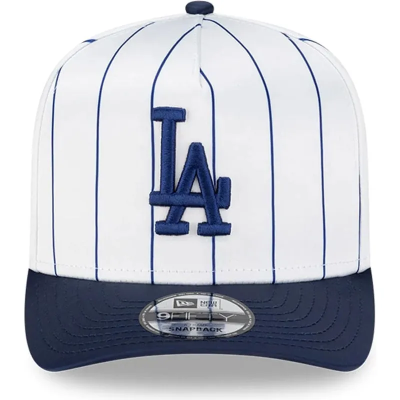 siltovka-zaoblena-biely-snapback-9fifty-a-frame-satin-pinstripe-los-angeles-dodgers-mlb-new-era