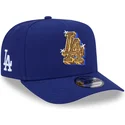blaue-gebogene-snapback-kappe-9fifty-a-frame-emblem-der-los-angeles-dodgers-mlb-von-new-era