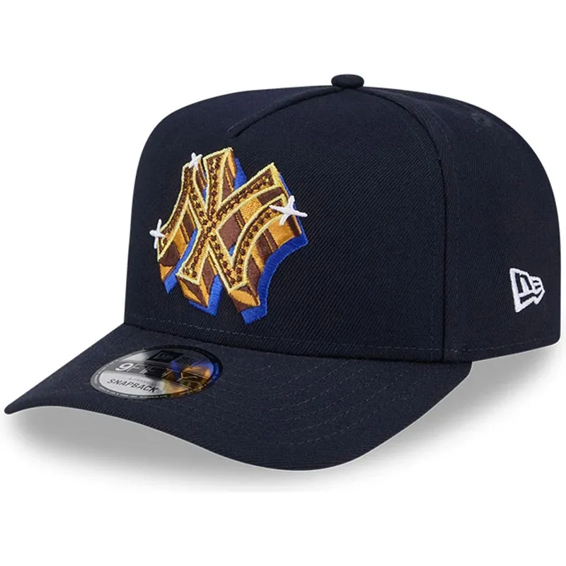 siltovka-zaoblena-tmavomodra-snapback-9fifty-a-frame-emblem-new-york-yankees-mlb-new-era