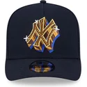 siltovka-zaoblena-tmavomodra-snapback-9fifty-a-frame-emblem-new-york-yankees-mlb-new-era