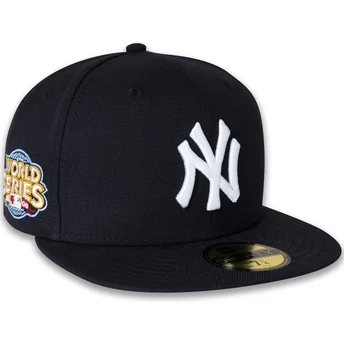 New Era Flat Brim 59FIFTY World Series 2009 Side Patch New York Yankees MLB Navy Blue Fitted Cap