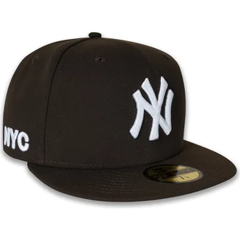Cap rovná brown ajustada 59FIFTY NYC Side New York Yankees MLB New Era
