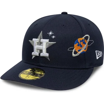 Gorra curva azul marino ajustada 59FIFTY Planet Icon de Houston Astros MLB de New Era
