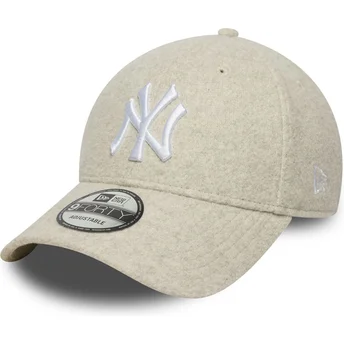 Cap zaoblená beige snapback 9FORTY Melton Wool New York Yankees MLB New Era