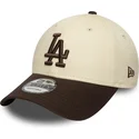 siltovka-zaoblena-hneda-nastavitelny-9forty-side-patch-los-angeles-dodgers-mlb-new-era
