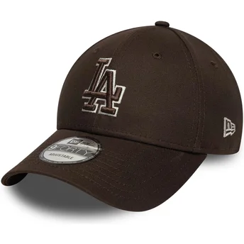 Šiltovky zaoblená hnedá nastaviteľný pásik 9FORTY Outline Los Angeles Dodgers MLB New Era