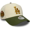 beige-grune-snapback-kappe-9forty-e-frame-world-series-patch-der-los-angeles-dodgers-mlb-von-new-era