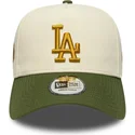 beige-grune-snapback-kappe-9forty-e-frame-world-series-patch-der-los-angeles-dodgers-mlb-von-new-era