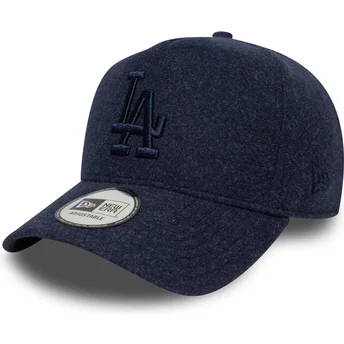 Los Angeles Dodgers MLB 9FORTY E Frame Melton Snapback-Kappe mit gebogenem Schirm und marineblauem Logo von New Era in Marinebla