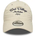 gorra-curva-beige-ajustable-west-village-9twenty-wordmark-de-new-era