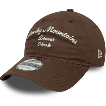 Verstellbare braune Curved Cap Rocky Mountains 9TWENTY Wordmark von New Era