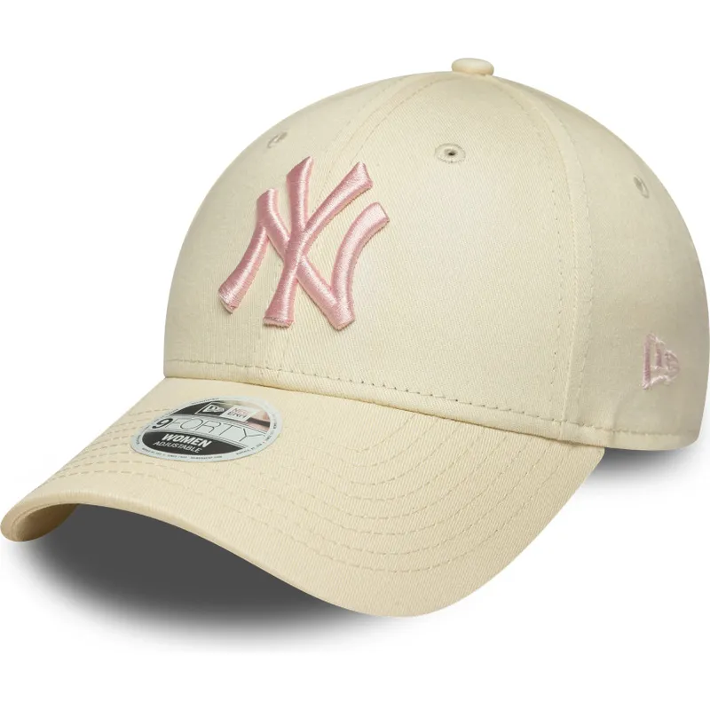 cap-zaoblena-beige-adjustable-strap-rosa-9forty-league-essential-new-york-yankees-mlb-new-era