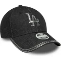 cap-zaoblena-black-adjustable-strap-9forty-sequin-denim-los-angeles-dodgers-mlb-new-era