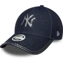 gorra-curva-azul-marino-ajustable-para-mujer-9forty-sequin-denim-de-new-york-yankees-mlb-de-new-era