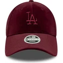 siltovka-zaoblena-cervena-nastavitelny-9forty-velour-los-angeles-dodgers-mlb-new-era